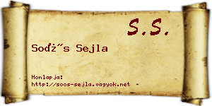 Soós Sejla névjegykártya